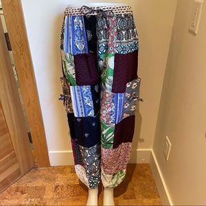 Patchwork lotus/ harem pants